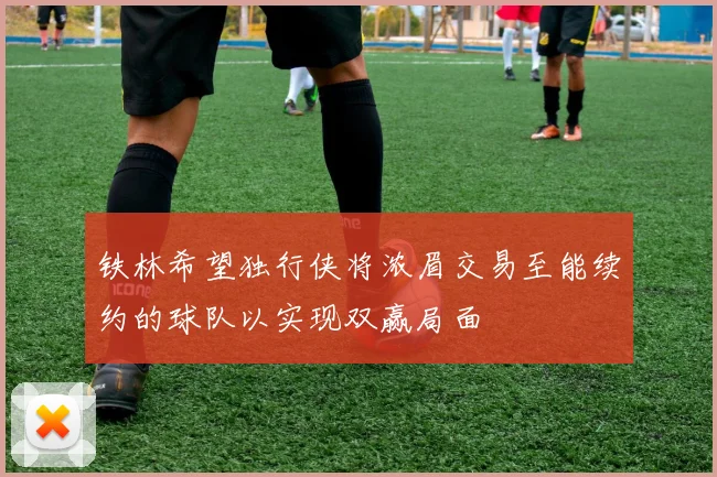 铁林希望独行侠将浓眉交易至能续约的球队以实现双赢局面